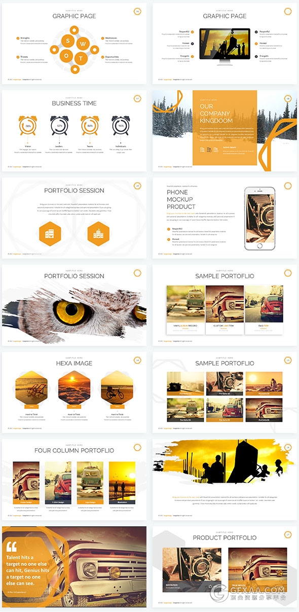 创意六边形50多页高端keynote模板5种配色主题 - 顶尖PPT