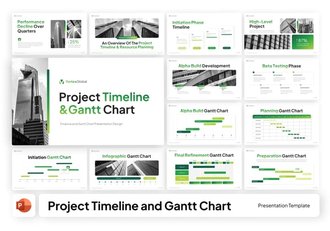 项目时间轴甘特图管理PPT模板 - 顶尖PPT