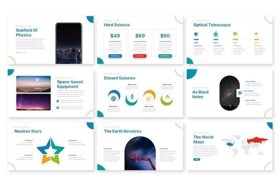 宇宙星空介绍展示PPT模板 - 顶尖PPT