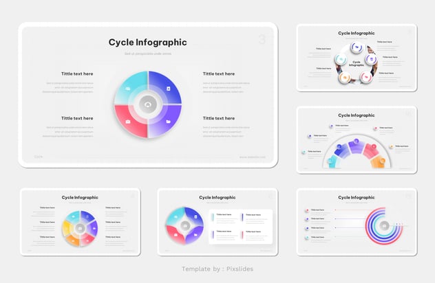 渐变色微立体圆形图形Keynote模板 - 顶尖PPT