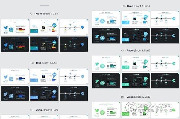 74页彩色商务多用途PPT模板3种比例规格 - 顶尖PPT