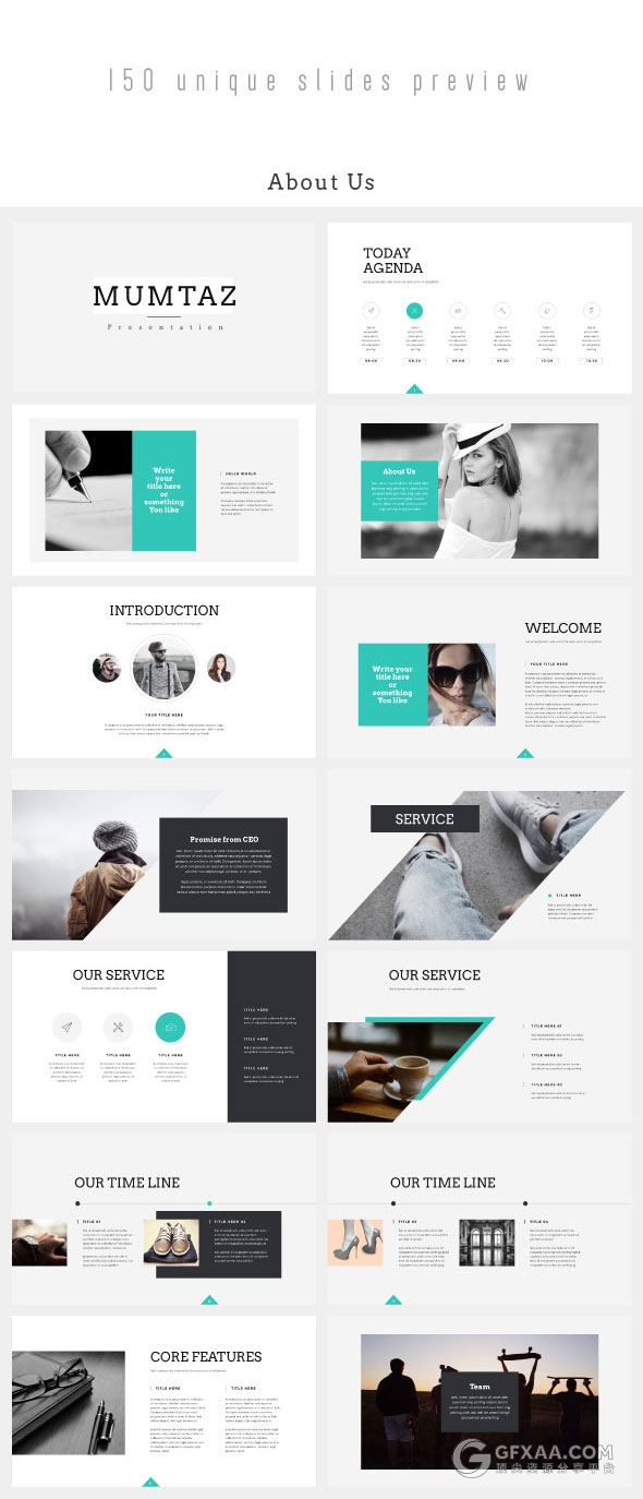 20种预制配色159页简约大气文艺风格keynote模板 - 顶尖PPT