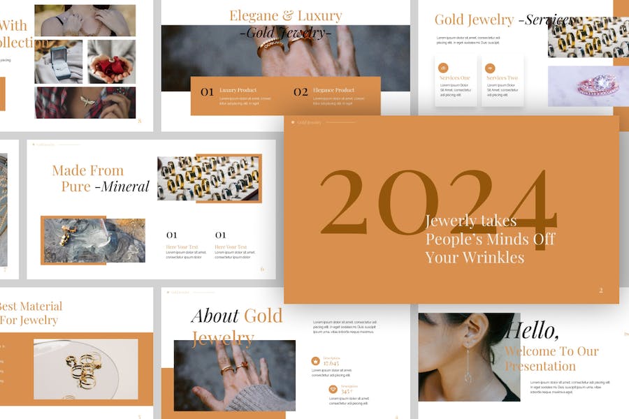 黄金首饰价格产品展示PPT模板 - 顶尖PPT