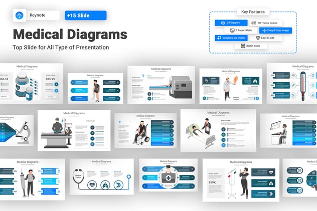 医学医疗图形图表keynote模板 - 顶尖PPT