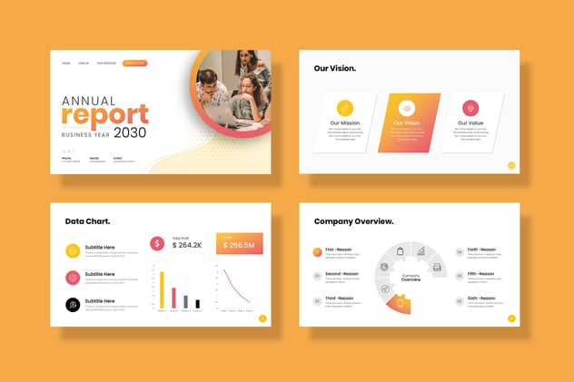 年度报告PowerPoint模板 - 顶尖PPT