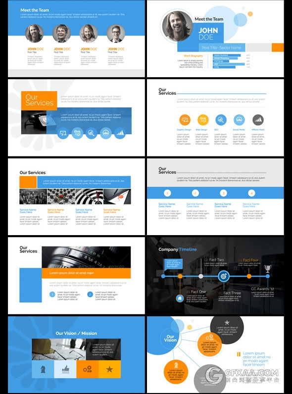 5种配色商务团队介绍业务合作keynote模板 - 顶尖PPT