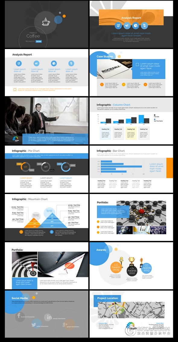 5种配色商务团队介绍业务合作keynote模板 - 顶尖PPT