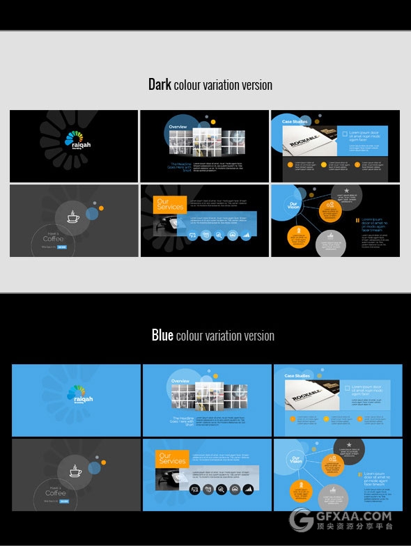 5种配色商务团队介绍业务合作keynote模板 - 顶尖PPT