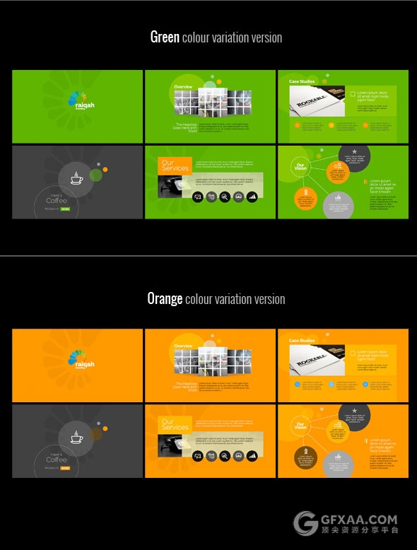 5种配色商务团队介绍业务合作keynote模板 - 顶尖PPT