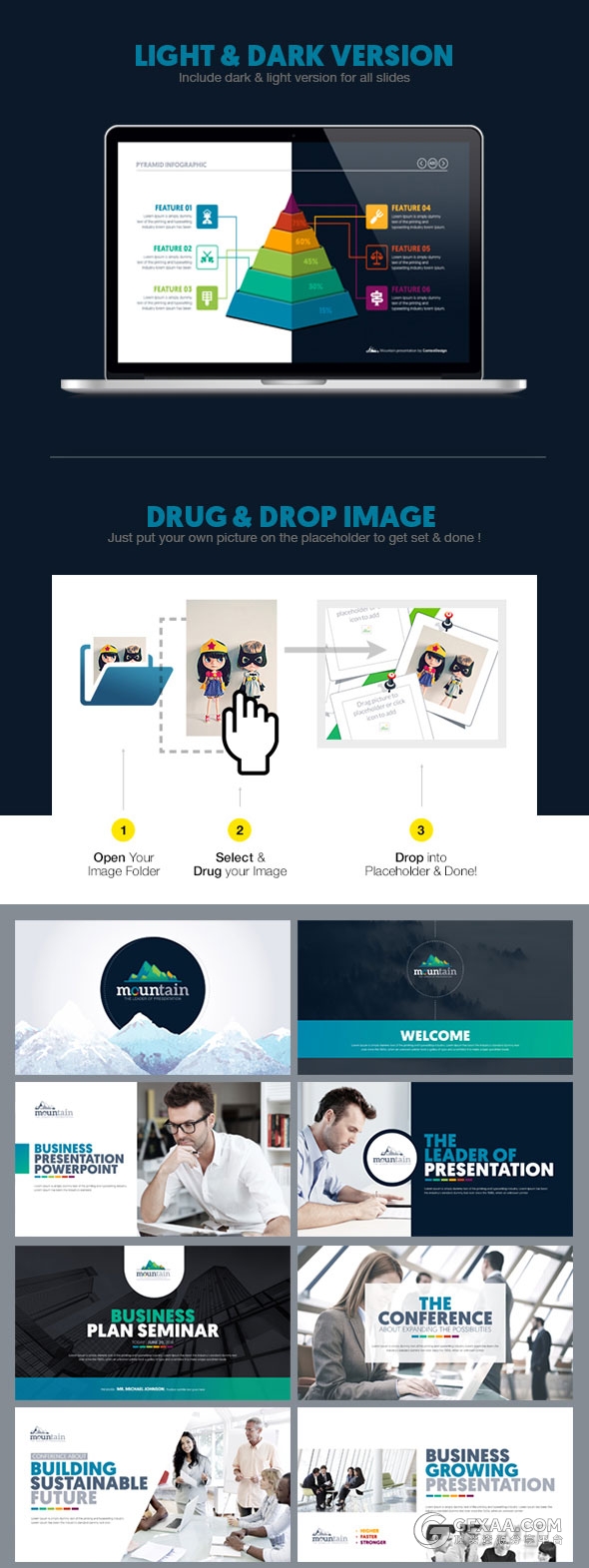 13种配色500页精美设计商务大型PPT模板 - 顶尖PPT