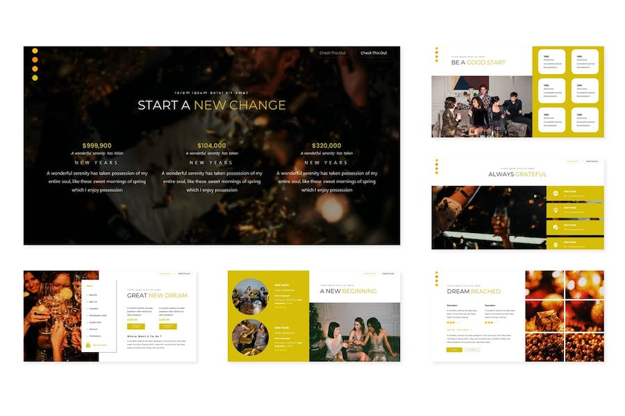 新年新春祝福新年活动派对策划PPT模板 - 顶尖PPT