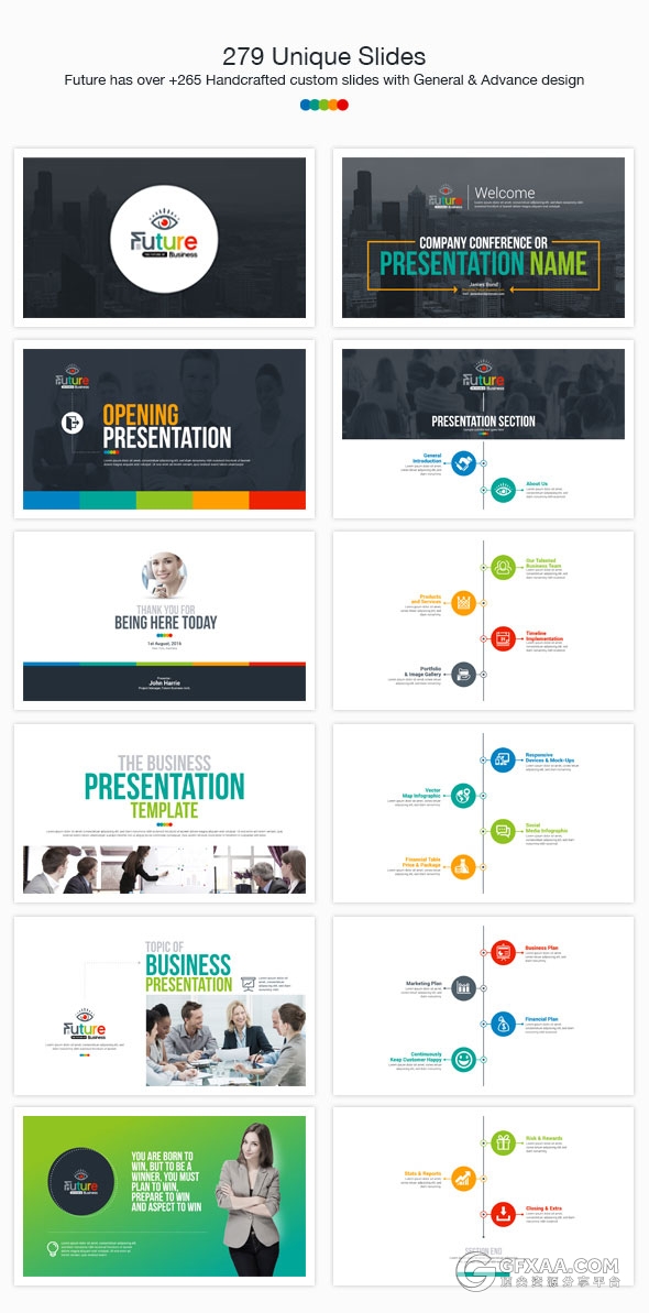 269页精美设计高端动画商务PPT模板 - 顶尖PPT