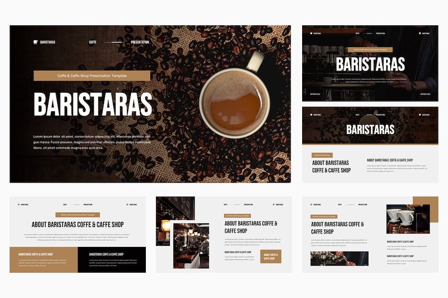 咖啡店咖啡厅餐饮品牌推广PPT模板 - 顶尖PPT