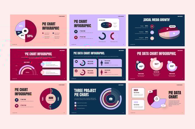 饼图数据分析展示可视化PPT模板 - 顶尖PPT