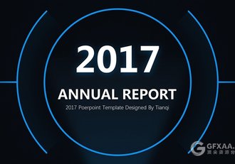 炫酷蓝光科技风动态工作总结报告ppt模板 - 顶尖PPT