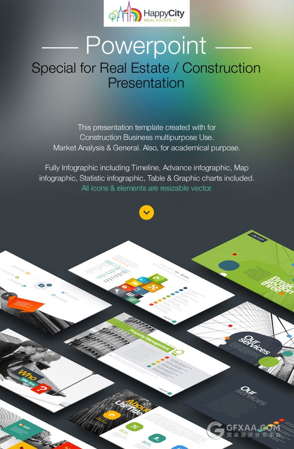 10种配色总1500页城市建设规格PPT模板 - 顶尖PPT