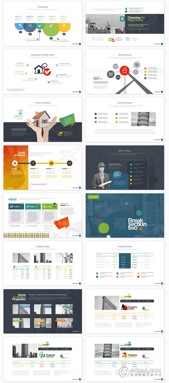 10种配色总1500页城市建设规格PPT模板 - 顶尖PPT