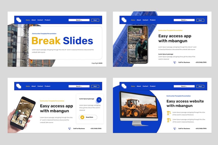 欧美专业建筑施工报告PPT模板 - 顶尖PPT