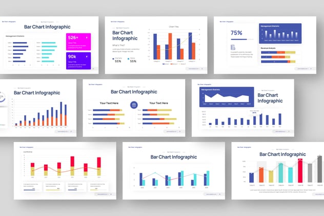 条形图数据信息图形PPT模板 - 顶尖PPT