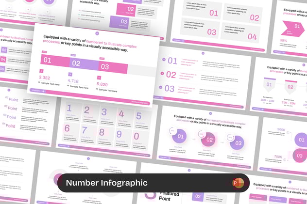 可视化步骤流程数字信息图形PPT模板 - 顶尖PPT