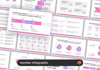 可视化步骤流程数字信息图形PPT模板 - 顶尖PPT