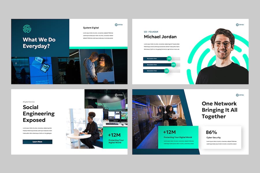 网络安全防护技术培训PPT模板 - 顶尖PPT