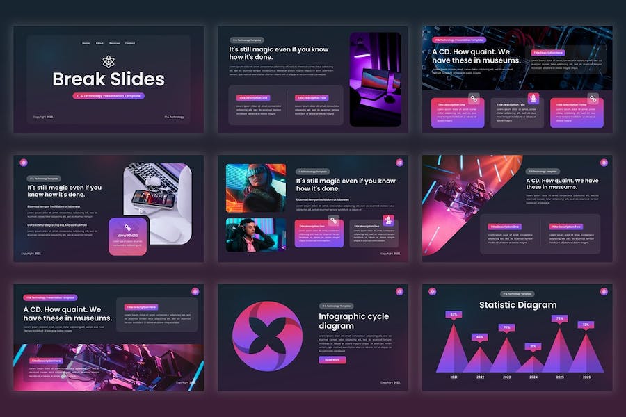 NFT技术数字艺术展示应用PPT模板 - 顶尖PPT