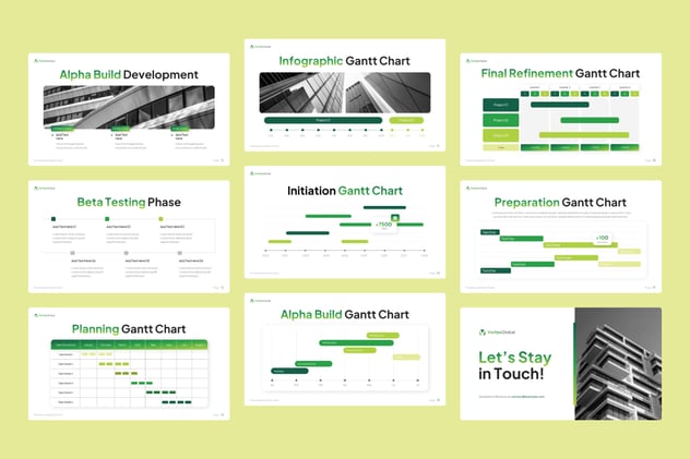 项目时间轴甘特图管理PPT模板 - 顶尖PPT