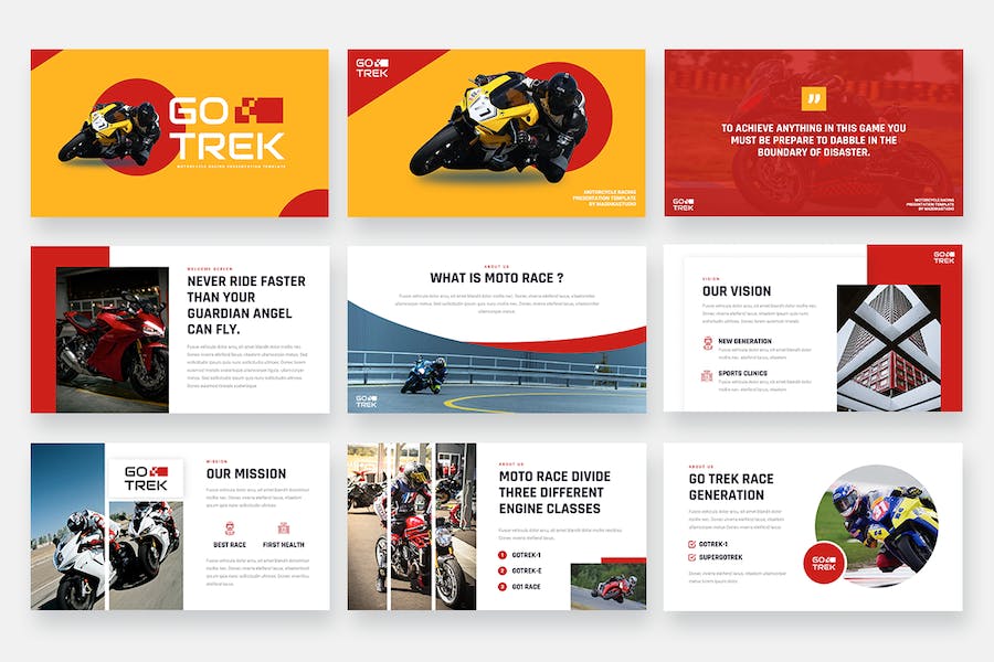 摩托车赛车赛事活动展示PPT模板 - 顶尖PPT