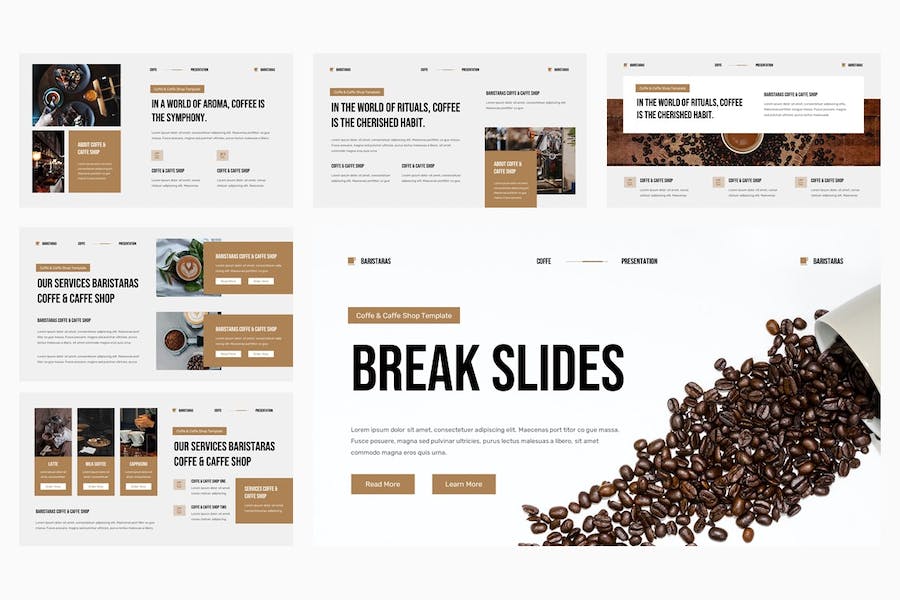 咖啡店咖啡厅餐饮品牌推广PPT模板 - 顶尖PPT