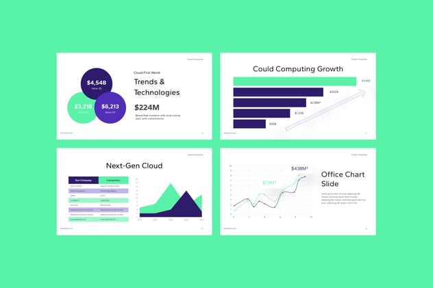 云计算科技创新方案展示PPT模板 - 顶尖PPT