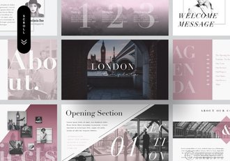 伦敦时尚杂志风格人物介绍keynote模板 - 顶尖PPT