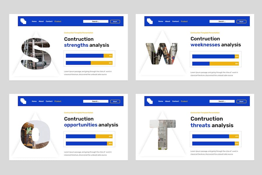 欧美专业建筑施工报告PPT模板 - 顶尖PPT