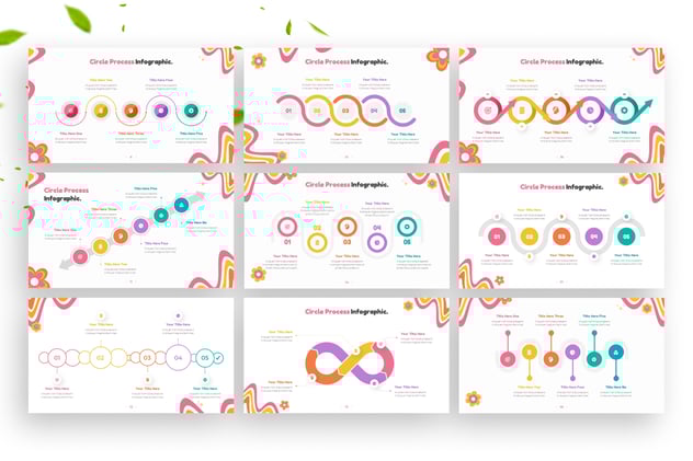 彩色步骤流程图形keynote模板 - 顶尖PPT