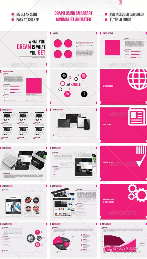 25页粉红色数据分析统计keynote模板 - 顶尖PPT
