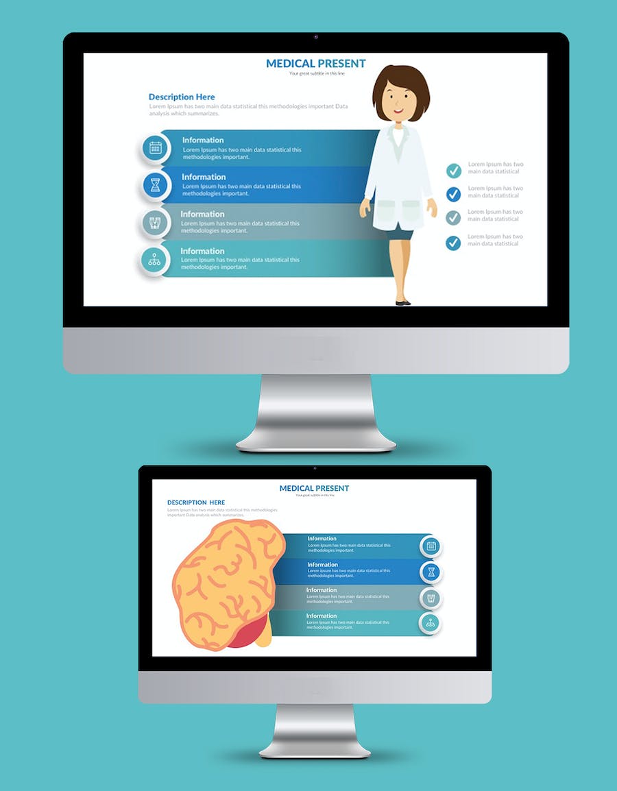 医院网络宣传推广插画图形PPT模板 - 顶尖PPT