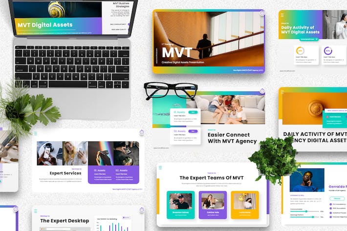 创意数字资源设计展示Keynote模板 - 顶尖PPT