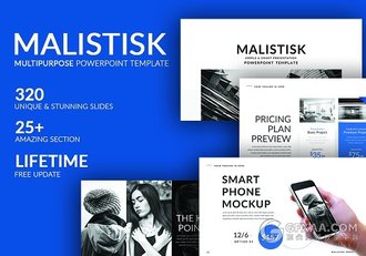 320多页大型商务简约大气PPT模板 - 顶尖PPT