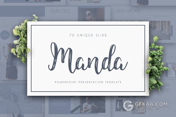 70多页文艺唯美系列摄影图片展示PPT模板 - 顶尖PPT