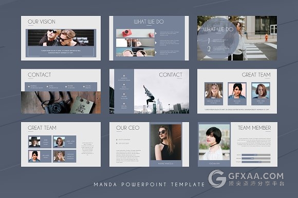 70多页文艺唯美系列摄影图片展示PPT模板 - 顶尖PPT