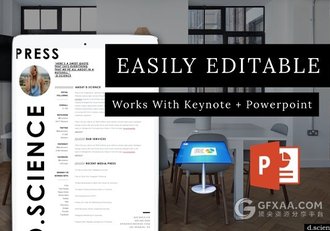 白底简约风格个人简历PPT+KEY模板 - 顶尖PPT