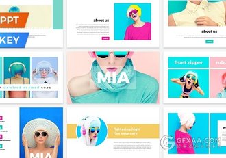 时尚杂志彩妆艺术摄影图片展示PPT模板 - 顶尖PPT