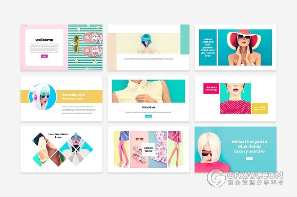 时尚杂志彩妆艺术摄影图片展示PPT模板 - 顶尖PPT