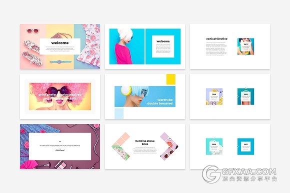 时尚杂志彩妆艺术摄影图片展示PPT模板 - 顶尖PPT