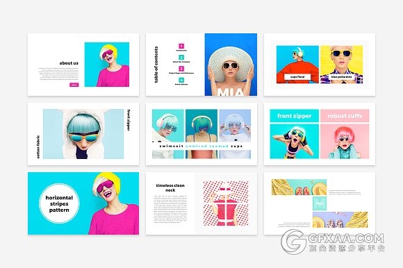 时尚杂志彩妆艺术摄影图片展示PPT模板 - 顶尖PPT