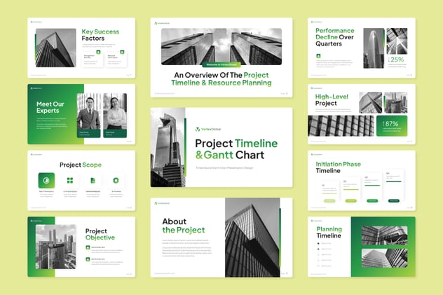项目时间轴甘特图管理PPT模板 - 顶尖PPT
