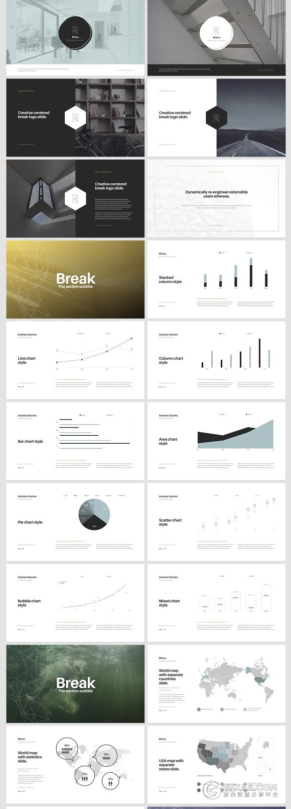 115页极简风格商务多用途keynote模板 - 顶尖PPT