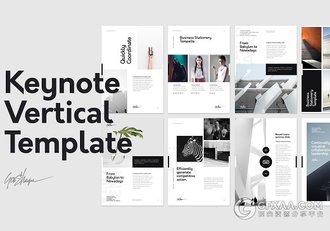 50多页A4尺寸简约画册keynote模板 - 顶尖PPT