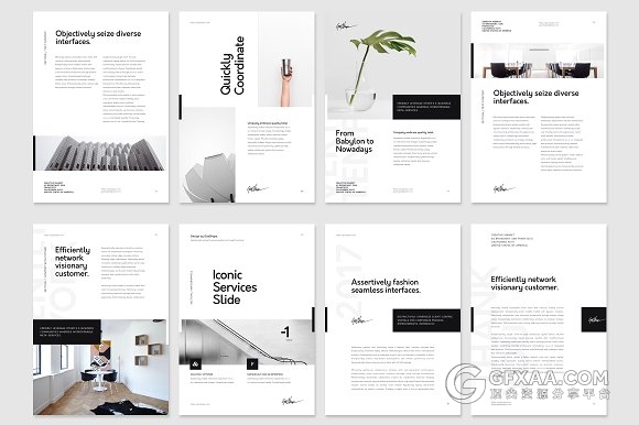 50多页A4尺寸简约画册keynote模板 - 顶尖PPT