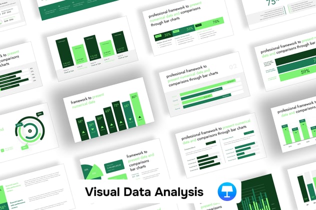 可视化数据分析条形图keynote模板 - 顶尖PPT